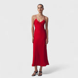 Solène  | Karmīnsarkana kleita Minimālistisks un elegants dizains