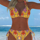 "Krāsains Bikini ar Kakla Siksniņu" can be rewritten as "Krāsains Bikini ar Kakla Siksniņu Dizains".