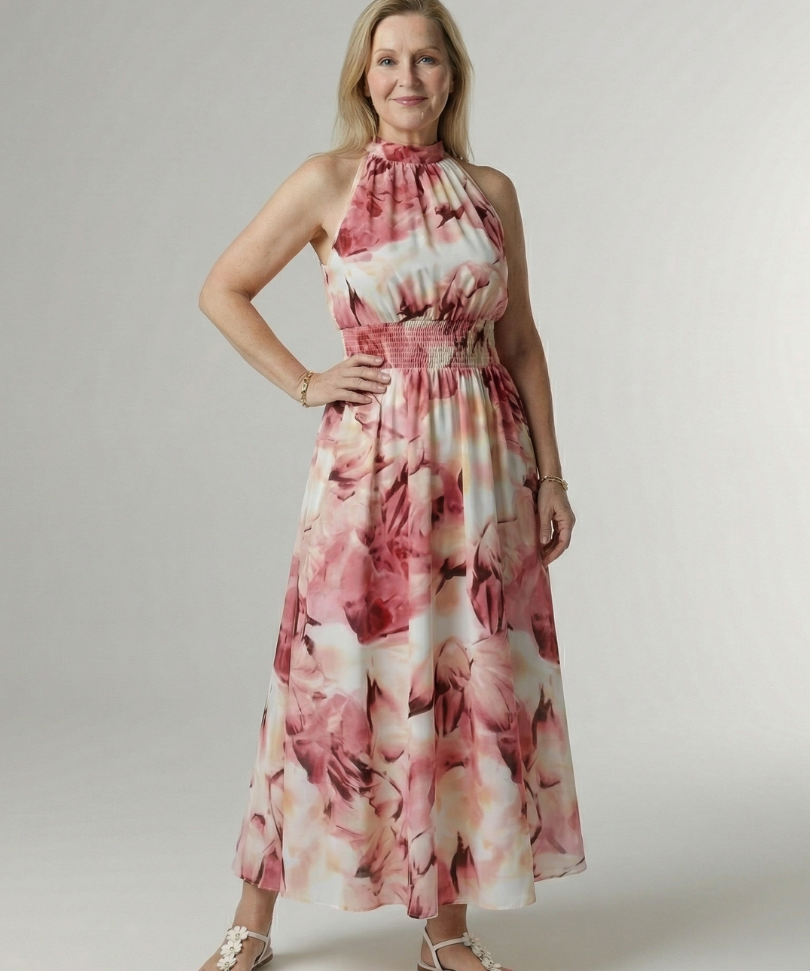 Sylin | Savākts Halter Midi Kleita