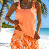 Elegants Okeāna Drukāts Tankini