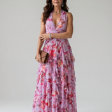 Nori | Halterneck Floral Maxi  Kleita
