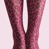 Viken | Plānie Crimson Panther Leopard Print legingi