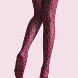 Viken | Plānie Crimson Panther Leopard Print legingi