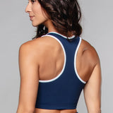 Piret | Krūšturis Top-Bralette ar cauruļu detaļām tumši zils / balts
