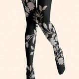 Viken | Plāns Ziedu raksta legingi - Midnight Bloom Design