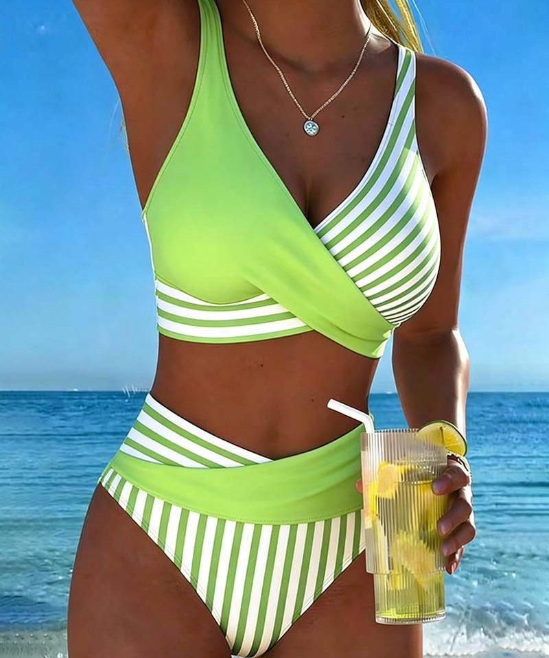 Svītrainais Krāsainais Bikini