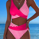 Svītrainais Krāsainais Bikini