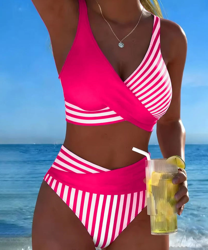Svītrainais Krāsainais Bikini