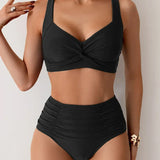 Sexy High-Waisted Knot Bikini