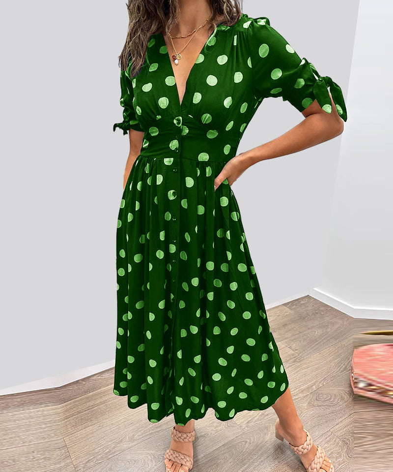 Monika | Eleganta kleita ar punktu rakstu