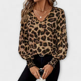 Joana | Eleganta blūze ar leoparda apdruku