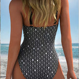 Argyle Pattern V-Neck Bikini