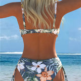 Elegants Rakstains Divdaļīgs Bikini