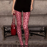 Viken | Plānie Crimson Panther Leopard Print legingi