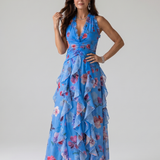 Nori | Halterneck Floral Maxi  Kleita