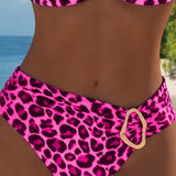 Mode Léopard: Bikini Boucle Métallique