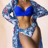 Trīsdaļīgs bikini ar izgriezumu