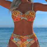 Lace and Print Bikini