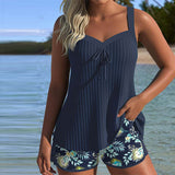 Laluna® | Svītrainais tankini komplekts ar pludmales šortiem