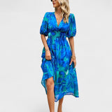 Clara | Eleganta ziedu midi kleita