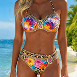 Leopard Print Bikini with Metal Clasp