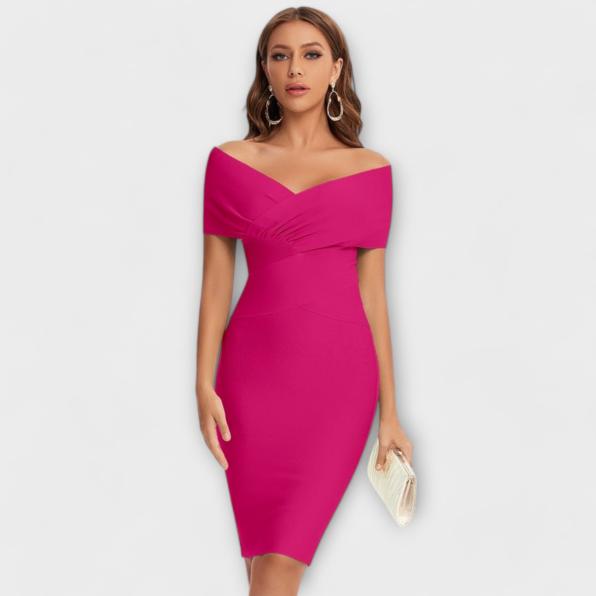 Lara | Eleganta V-veida kakla izgriezuma mini kleita