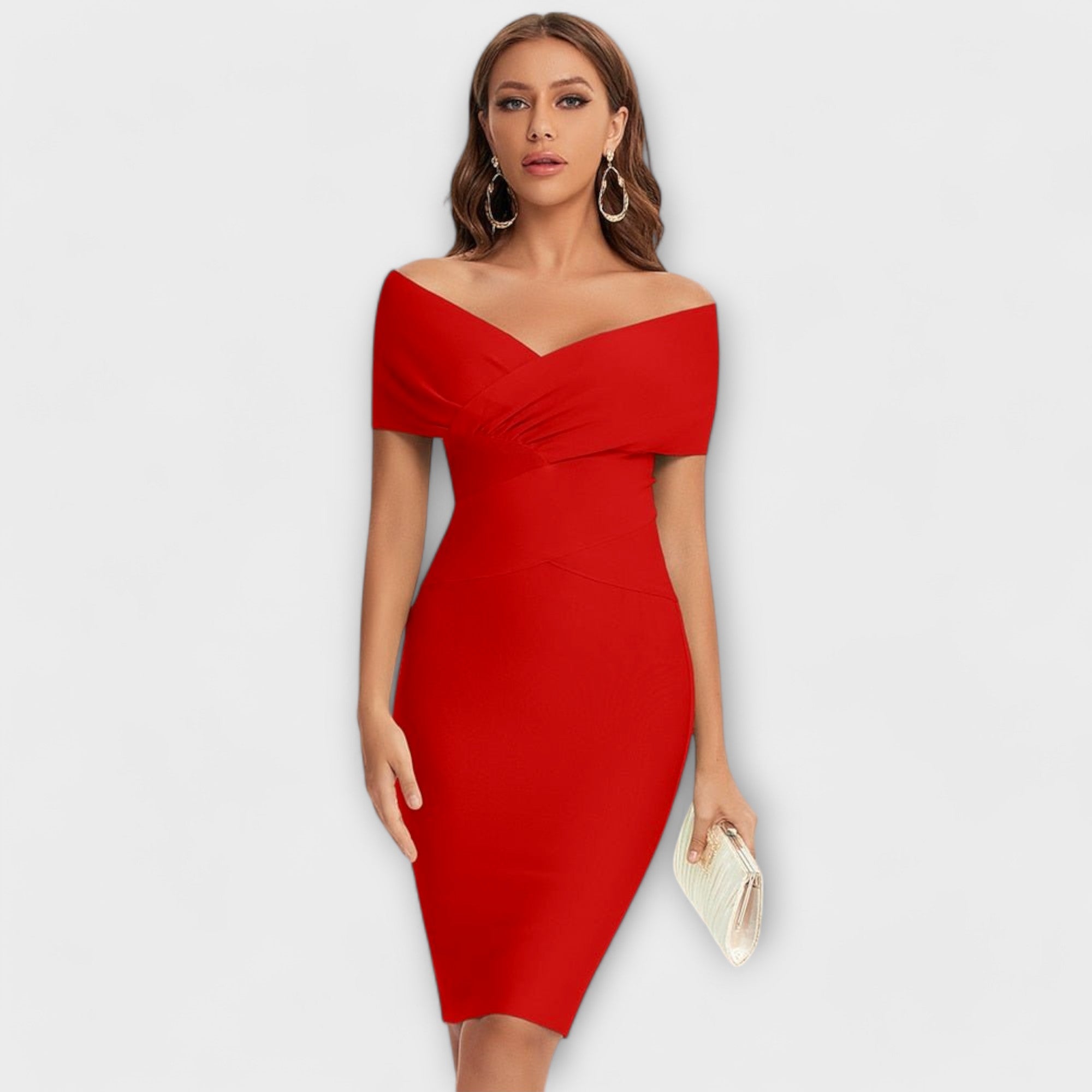 Lara | Eleganta V-veida kakla izgriezuma mini kleita