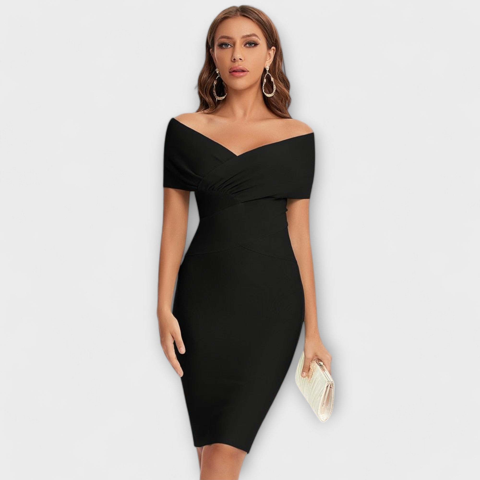 Lara | Eleganta V-veida kakla izgriezuma mini kleita