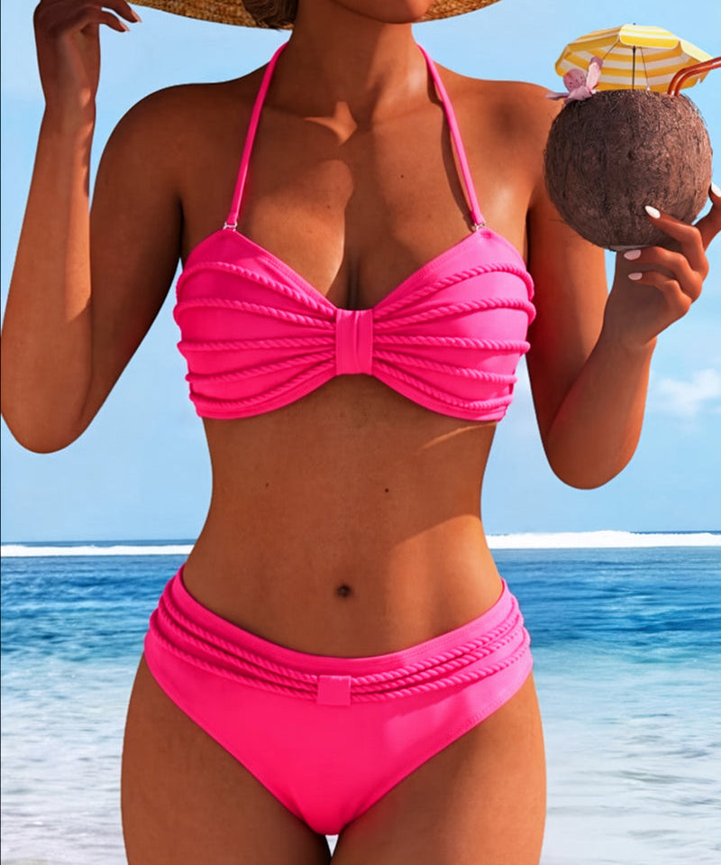 Krāsains Bikini ar Kakla Saiti