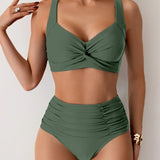 Sexy High-Waisted Knot Bikini