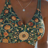 Retro Floral Print Sexy Bikini