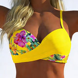 Contrast-Trimmed Stila Print Bikini Bralette