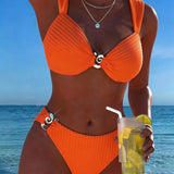 Vertikāls Metāla Boucle Bikini Motīvs ar Spraugu
