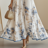 Jessie | Eleganta zili-balta kleita ar ziedu rakstu svinībām