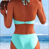 Krāsains Bikini ar Kakla Saiti