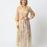 Cressida | Garām Piedurknēm Florāla Maxi Kleita