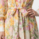 Cressida | Garām Piedurknēm Florāla Maxi Kleita