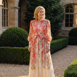 Cressida | Garām Piedurknēm Florāla Maxi Kleita